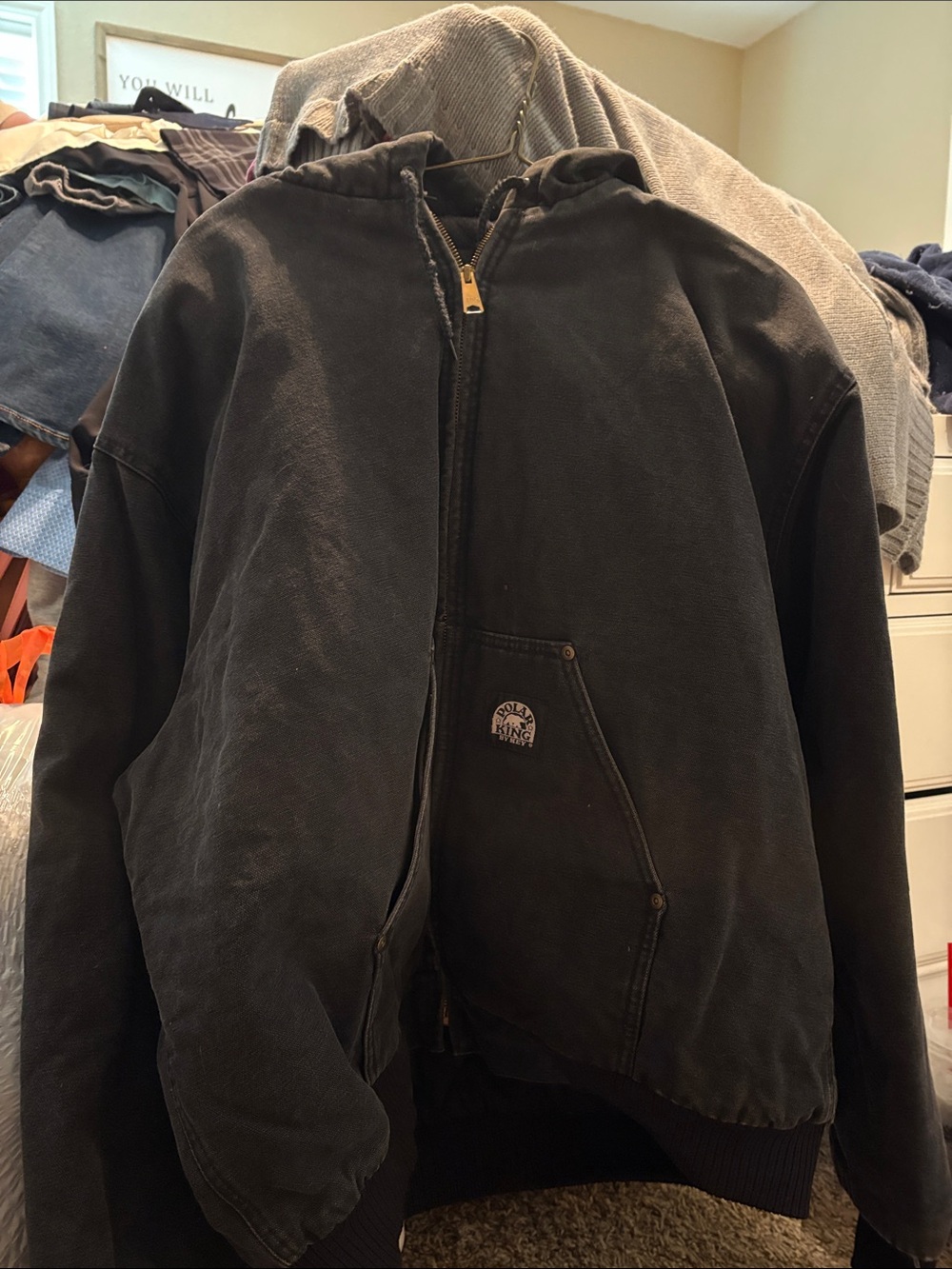 Heavyweight Black Hooded Work Jacket